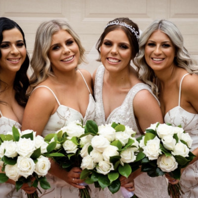 Bridesmaid Bouquet Lush Green and White