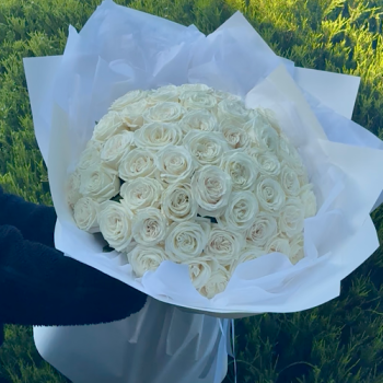 White Rose Bouquet – 50 Premium Flower Delivery Melbourne