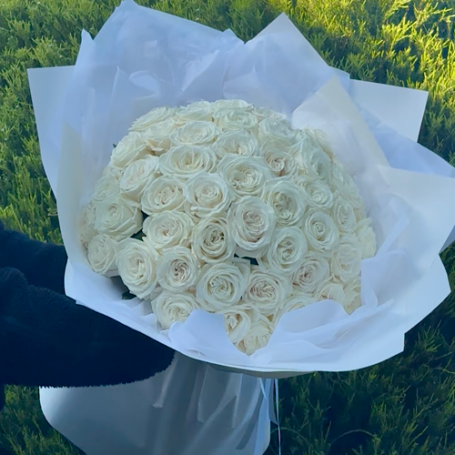 Luxury White Rose Bouquet by Bloom Blessings Melbourne