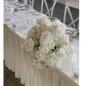 Guest Table Centrepiece - Rose White - Artificial $60