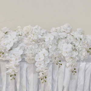 Bridal Table Garland White & Orchids $80 per metre 